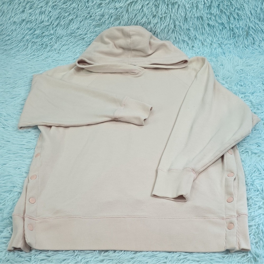Aerie Pastel Light Pink Side Snap City Hoodie Sweatshirt Size M
